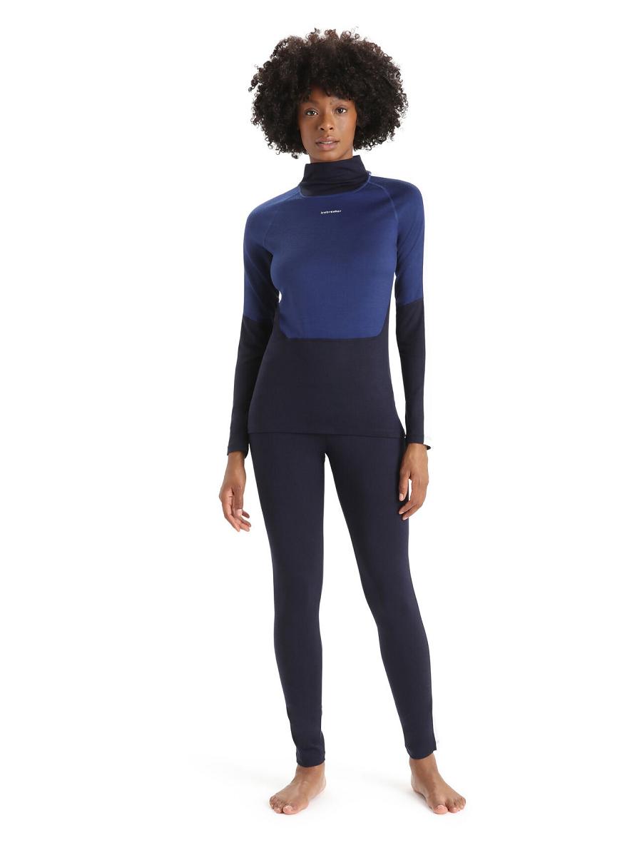 Midnight Navy / Snow Icebreaker Merino 200 Sonebula Thermal Women's Leggings | AU 1535GSOL